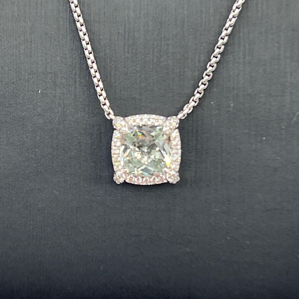 David Yurman sterling Prasiolite Diamond Chatelaine Necklace